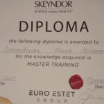 Skeyndor science creates beauty diploma the following diploma is awarded to Ostrovskaya Inga anatolyvna for the knowledge acquired in master training date 29.10.2021 trainer signiture eruto estet group